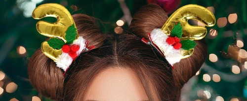 Pasador Navideño Para Cabello Estilo Reno/navidad (1par)