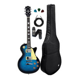 Guitarra Strinberg Les Paul Lps230 Azul + Kit Capa Luxo Cabo