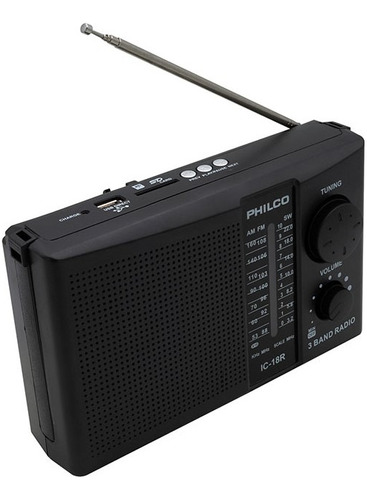 Radio Portatil Recargable Philco Ic-18r Multibandas Usb Fm