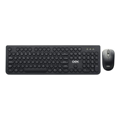 Kit De Teclado E Mouse Sem Fio Oex Tm410 Português Brasil De Cor Preto