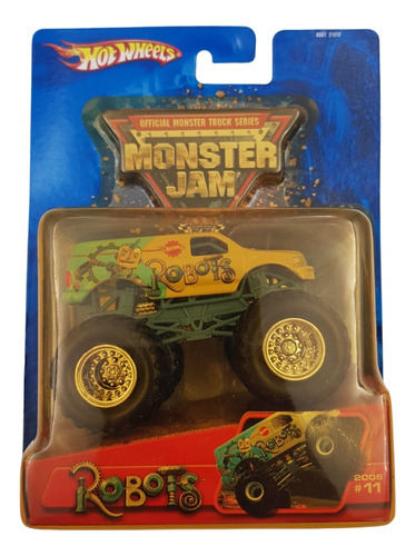 Vintage Hot Wheels Robots Monster Jam Blister Amarillo 2004