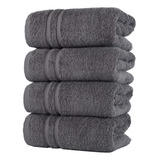 Hammam Linen Cool Grey Paquete De 4 Toallas De Mano - 16 X 2