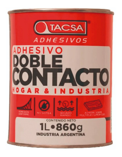 Cemento De Contacto Tacsa Adhesivo Hogar Industria X 1 Litro