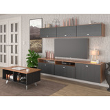 Mesa Tv Rack Flotante + Repisa Flotante + Mesa Ratona Living