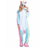 Piijama Mameluco Kigurumi Unicornio Disfraz Arcoíris Adulto