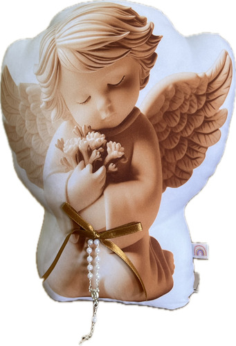 Almofada Naninha Oração Santo Anjo Enxoval Berço Luxo Bebê 