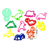 Set Mini Cortantes Dinosaurios 3d - Cotillón Waf Color Multicolor