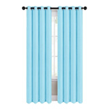 Cortinas Blackout 274cm Ancho X 213cm De Largo En 2 Paneles Color Azul Claro