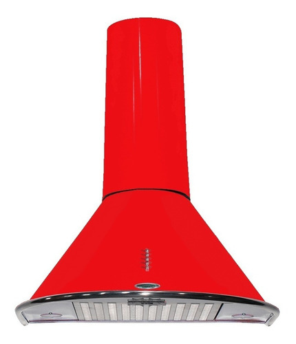 Campana Cocina Circular 60 Color Rojo Luz Led Motor Turbo 3v
