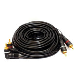 Cabo Automotivo Som Rca 5 Metros Blindado Preto 