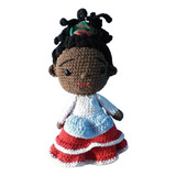 Muñeca Negrita Tejida A Crochet Amigurumi Peluche