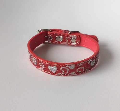 Collar Mediano Para Perros Con Brillo Y Corazones