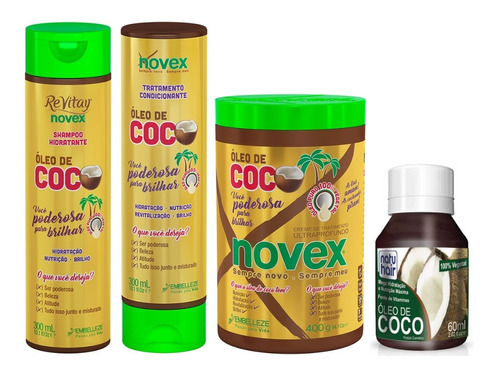 Kit Novex Óleo De Coco Shampoo Óleo De Coco 100% Puro