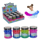 Slime Bicolor Glitter Juguete Masa Elástica Niños Pote X12