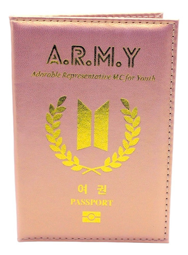 Porta Pasaporte Rosa - Army Bts K Pop Música -  Para Viajar