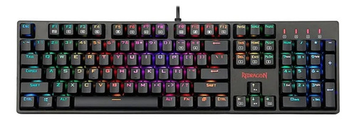 Teclado Gamer Redragon Surara Pro K582rgb-pro Qwerty Português Brasil Cor Preto Com Luz Rgb