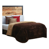 Cobertor Con Borrega King Size Chocolate Bicolor Dos Vistas Diseño De La Tela Capitonado