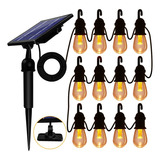 12 Bombillas De Luz Solar Cadena Impermeable Edison 48 Pies