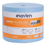 600 Panos Multiuso Perfex 20x40cm Inoven Rolo 240m Limpeza Cor Azul