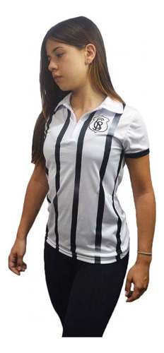 Camiseta Polo Feminina Corinthians Chalk Sccp Oficial + Nf