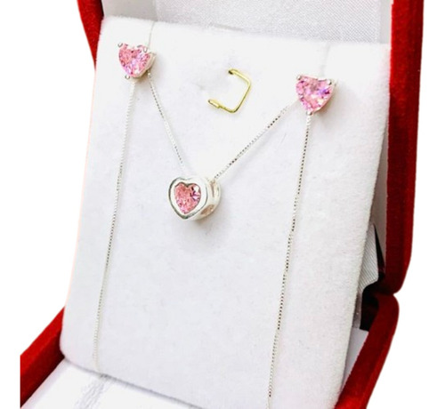 Conjunto Cadena Veneziana Con Aros Y Dije Corazon Kit 042