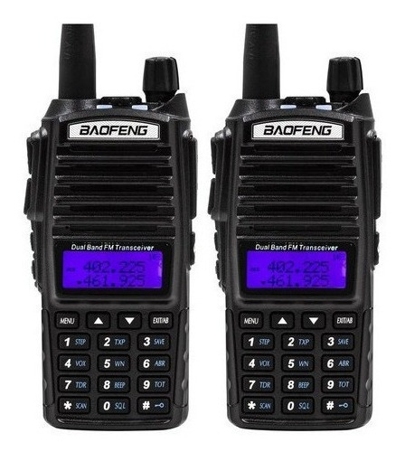 Kit 2 Walkietalkie Baofeng Uv82 Largo Alcance Uhf Vhf