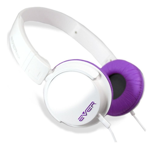 Headphone Microfone Dj P2 Flexível Branco/roxo Evertech