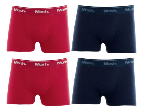 Kit 4 Cuecas Infantil Boxer Mash Algodão Box Meninos Criança