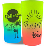 50 Copos Tardezinha Sunset Degrade Personalizados 320ml