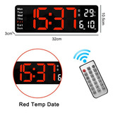 Reloj De Pared Digital Con Control Remoto, Temperatura, Fech