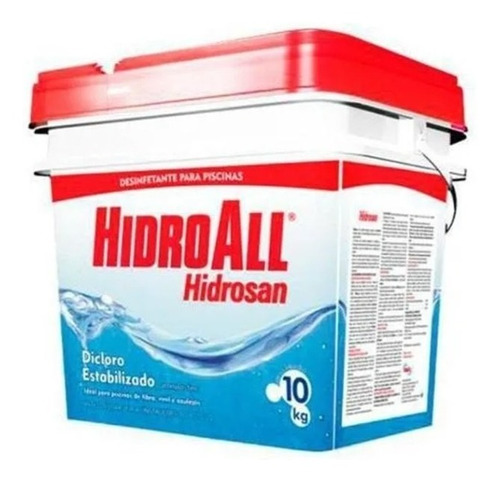 Cloro Para Piscina Balde 10kg Hidrosan Plus Hidroal Promoção