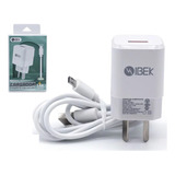 Cargador Rápido De Pared 220v+cable Usb V8 Ibek® Boxed