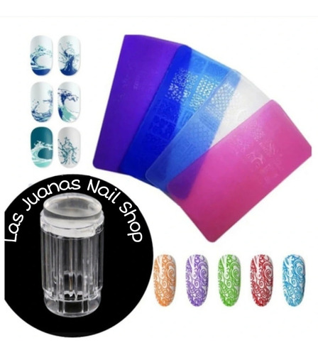 Kit Placas Stamping X10 + Sello Cristal Y Raspador- Nail Art