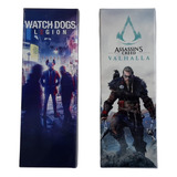 Quadro 2 Placas Personagens Ac Valhalla Watch Dogs Legion 