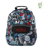 Mochila Escolar Totto Tempera Rpet Negro Musika