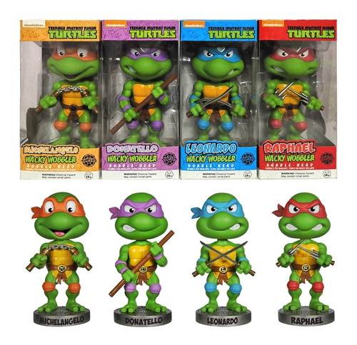 Tortugas Ninja Set 4 Wacky Wobblers Año 2014 Originales