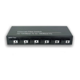 6 Port Convertidor Medios Switch Fibra Óptica Ethernet 100m