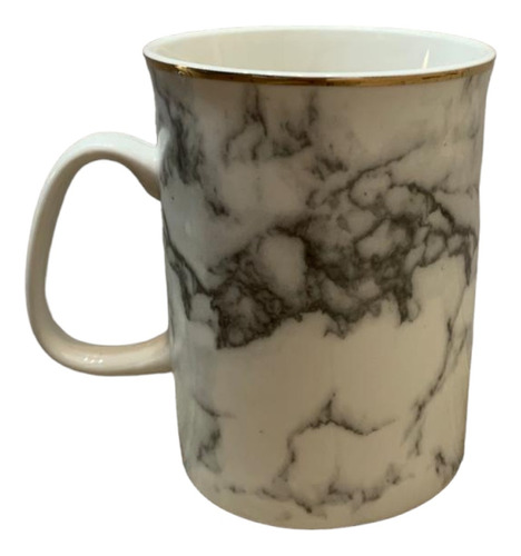 Tazas De Porcelana Color Blanco Marmol 350ml