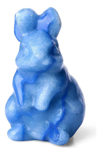 Qinjiejie 2  Conejito De Aventurina Azul Decoración De Pascu
