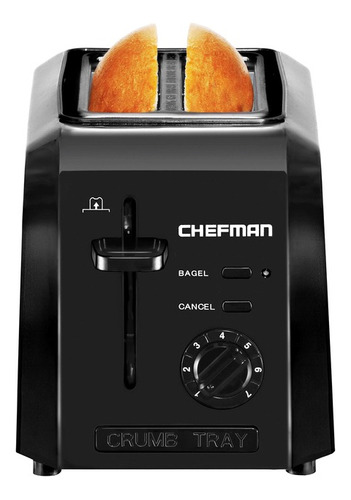 Tostador Doble Ranura Chefman Nrj31-p2-black 100v 5 Niveles Color Negro