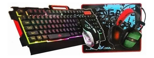 Kit Mouse Teclado Audifonos Gamer Mousepad Yelandar Rgb