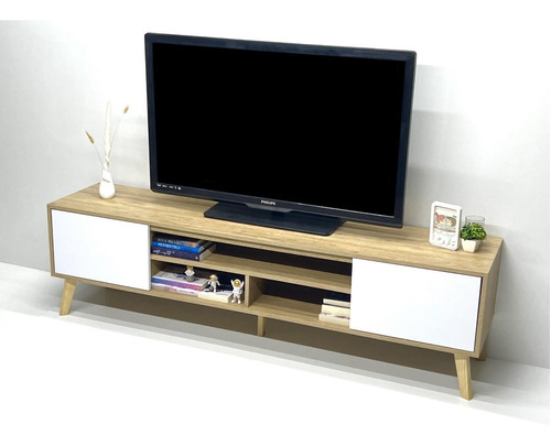 Mueble Para Televisión Estilo Nórdico Minimalista 180x40x52