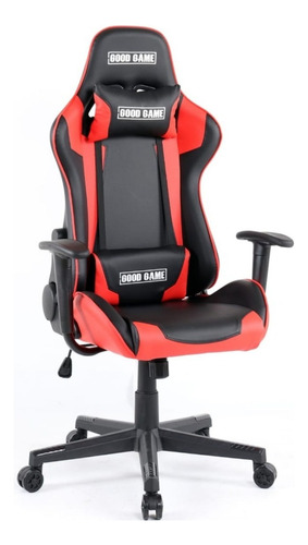 Silla De Escritorio Good Game Pro Ergonómica  Negra Y Roja Con Tapizado De Cuero Sintético