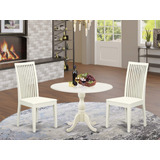 East West Furniture Dmip3-lwh-w - Juego De Mesa Y Sillas De.