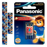 20 Pilhas Alcalinas Premium Aaa 3a Panasonic 10 Cart