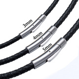 Collares De Cuero Negro De 5 Mm Para Hombre Y Mujer, Gargant