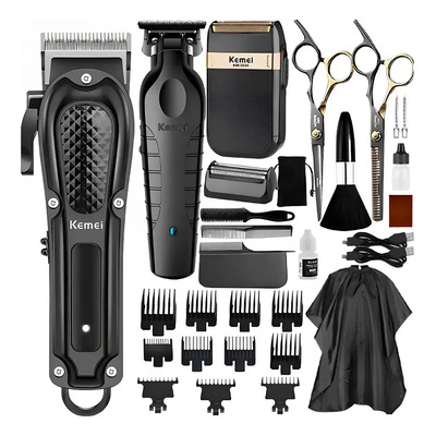 Kemei Cortapelos Profesional Para Hombres,1071+2299+2024 Inalámbrico Completo: Recortador De Pelo Eléctrico Con Cuchilla T, Afeitadora De Láminas Y Kit Completo Con 9 Peines Guía, Recargable Por Usb | Envío gratis