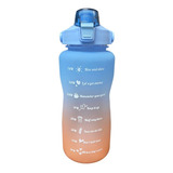 Termo Botella Agua Motivacional 2 Litros + Pitillo, Stickers