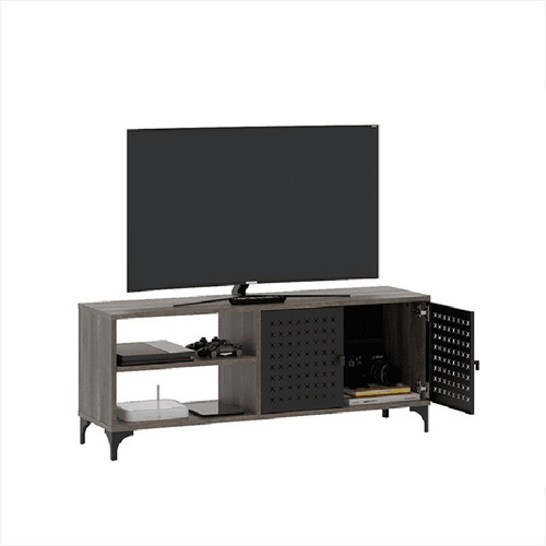 Rack De Tv Soho Led Industrial Nordico Metal Melamina Kromos