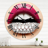 Reloj De Pared Moderno Con Diseño De Labios De Mujer Y Diama